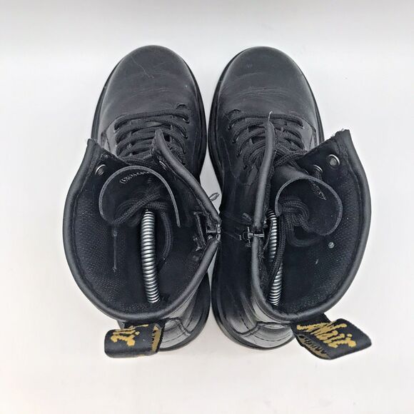 Dr. Martens Docs 1460 J Combat Boots M4 L5 EU36 Black Leather Side Zip High Top - Picture 6 of 11